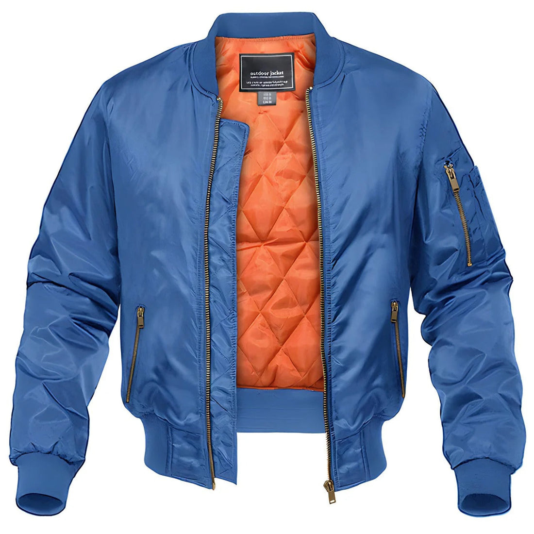 Quilted Utility Pocket Bomber Jacket