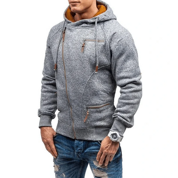 Fleece Asymmetrical Zip Zippered Hoodie