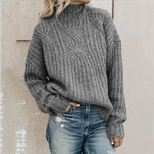 Wool Cable Knit Relaxed Pullover Sweater