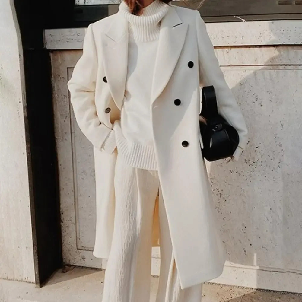Tailored Fit Wool Look Double Breasted Trenchcoat