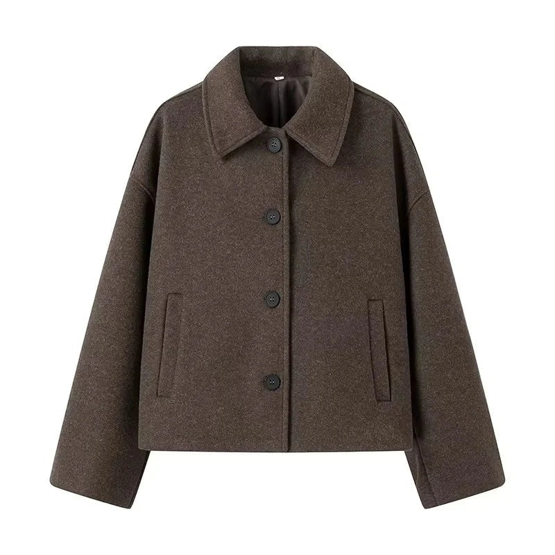 Wool Blend Boxy Fit Jacket