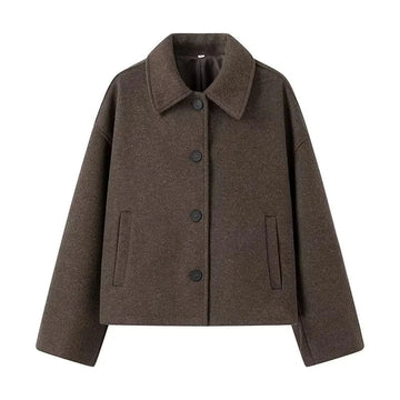 Wool Blend Boxy Fit Jacket