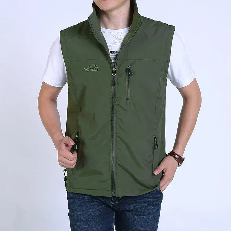 Straight Fit High Collar Zippered Bodywarmer