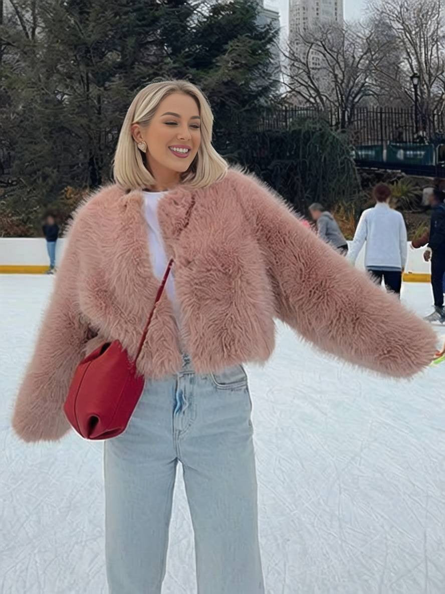 Faux Fur Cropped Fit Coat