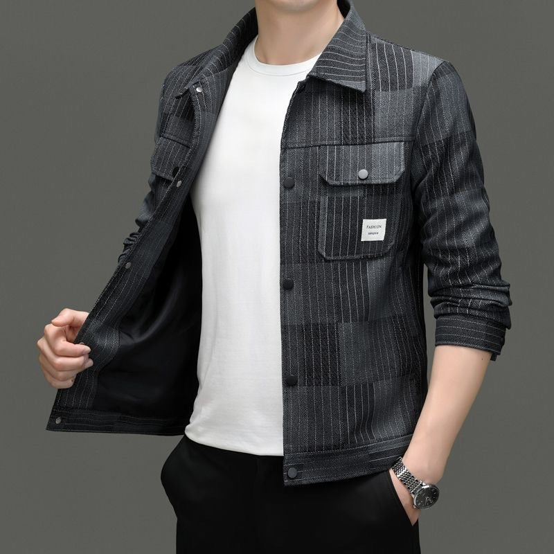 Slim Tailored Fit Vertical Stripe Jacket