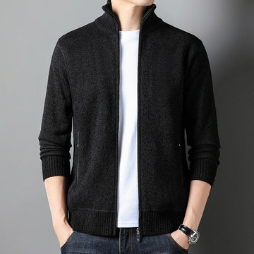 Fine Gauge Knit Full Zip Cardigan