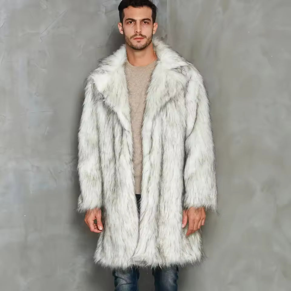 Faux Fur Oversized Draped Long Coat