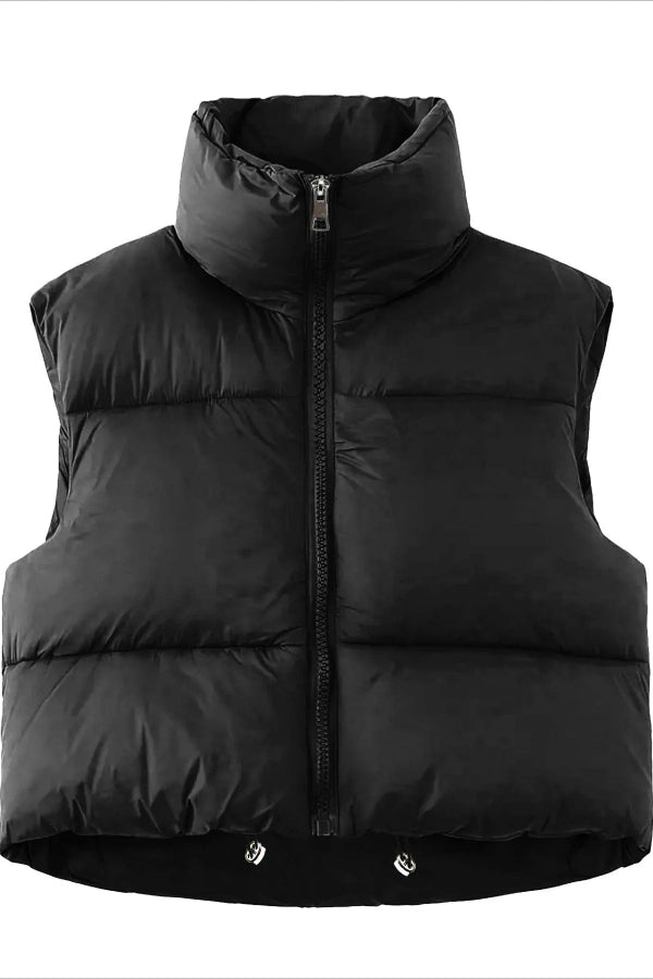 Oversized Quilted Cropped Puffer Vest