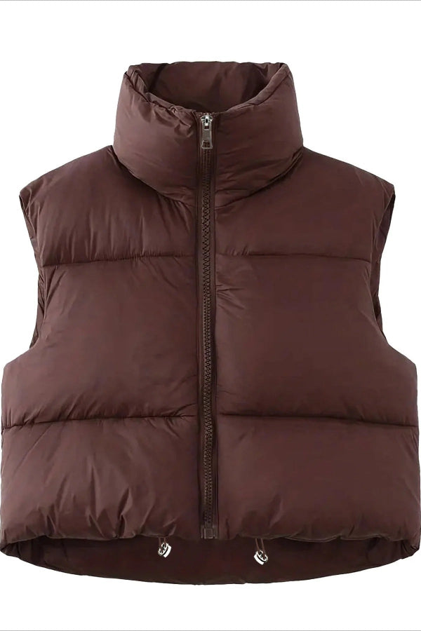 Oversized Quilted Cropped Puffer Vest