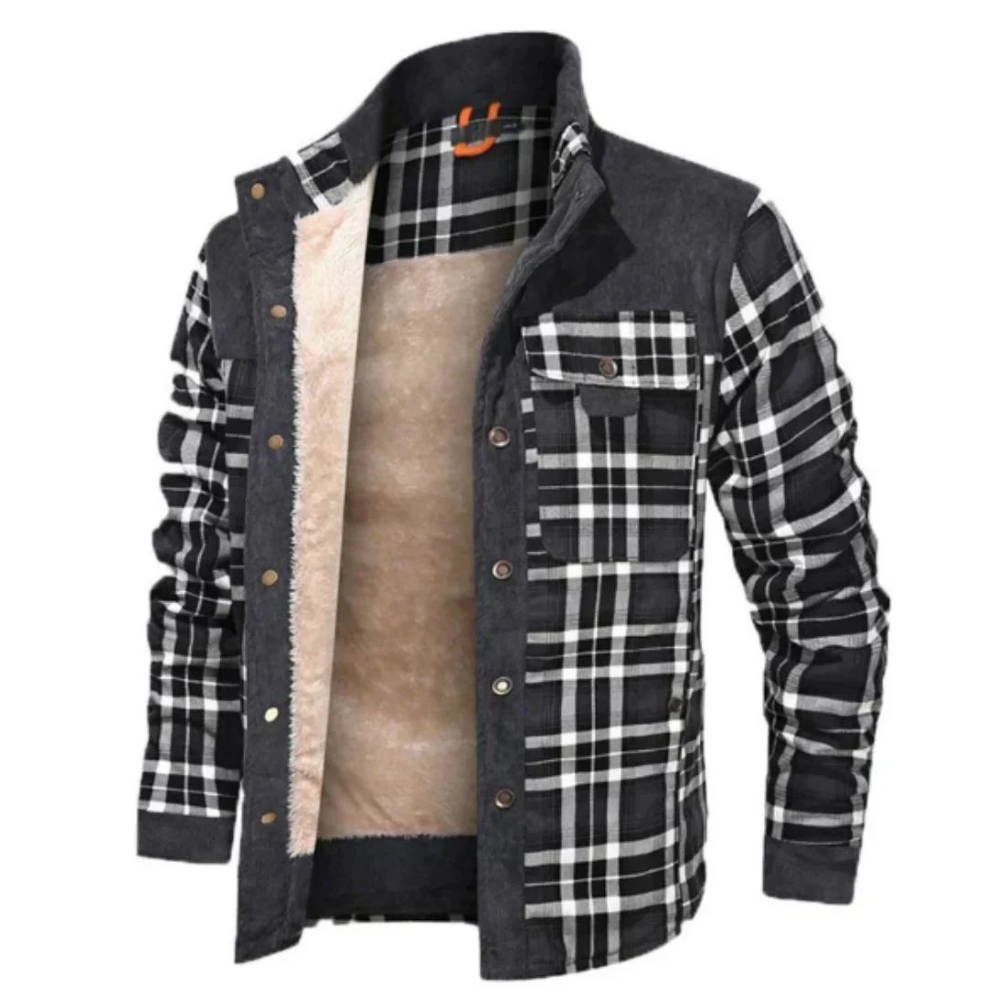 Sherpa Lined Checkered Regular Fit Jacket