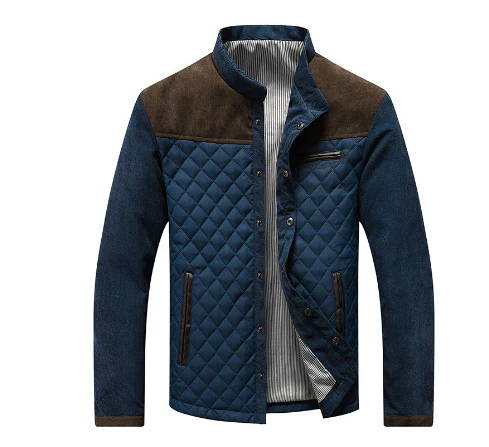 Quilted Suede Trim Regular Fit Jacket