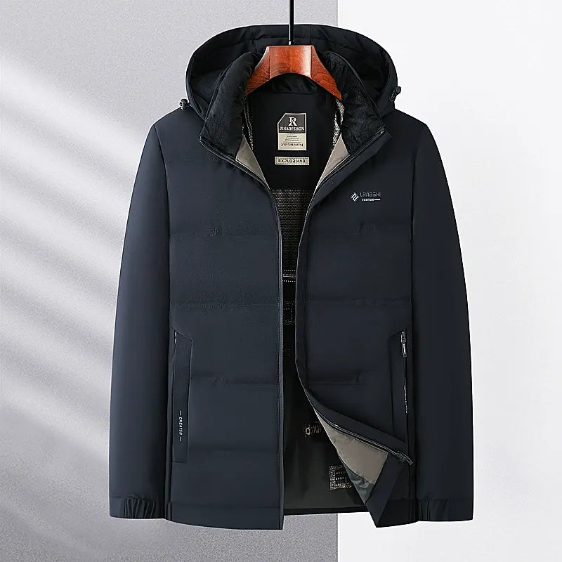 Water-Resistant Insulated Quilted Hooded Jacket