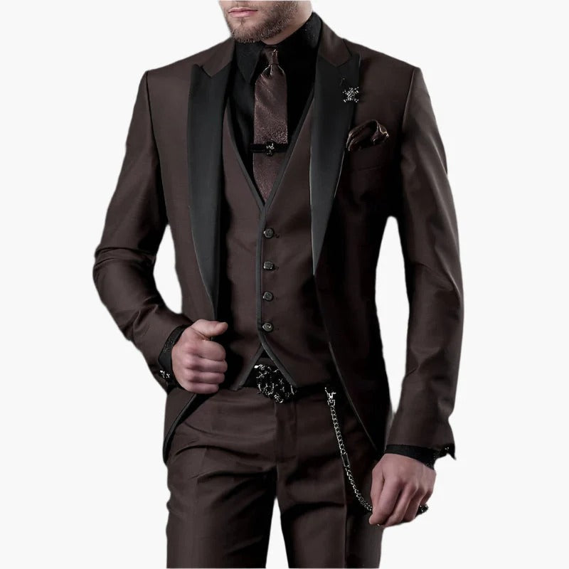 Slim Fit Wool Blend 3-Piece Suit