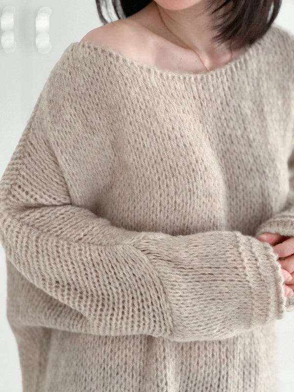 Chunky Knit Off-Shoulder Oversized Sweater