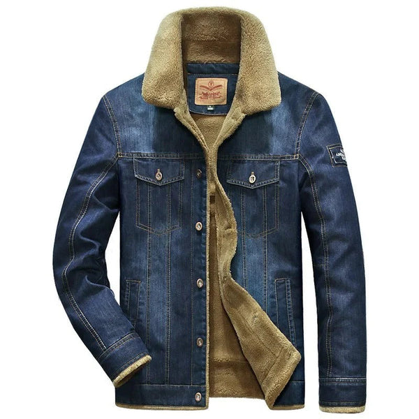 Men’s Denim Jacket – Regular Fit – Fleece Lined – Button Front – Chest Pockets