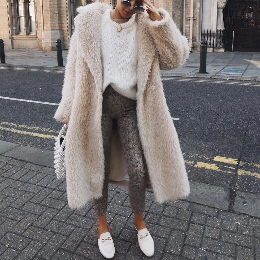 Plush Faux Fur Oversized Jacket
