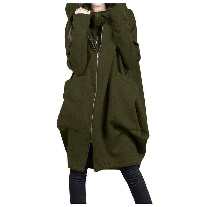 Wool Blend Hooded Oversized Coat