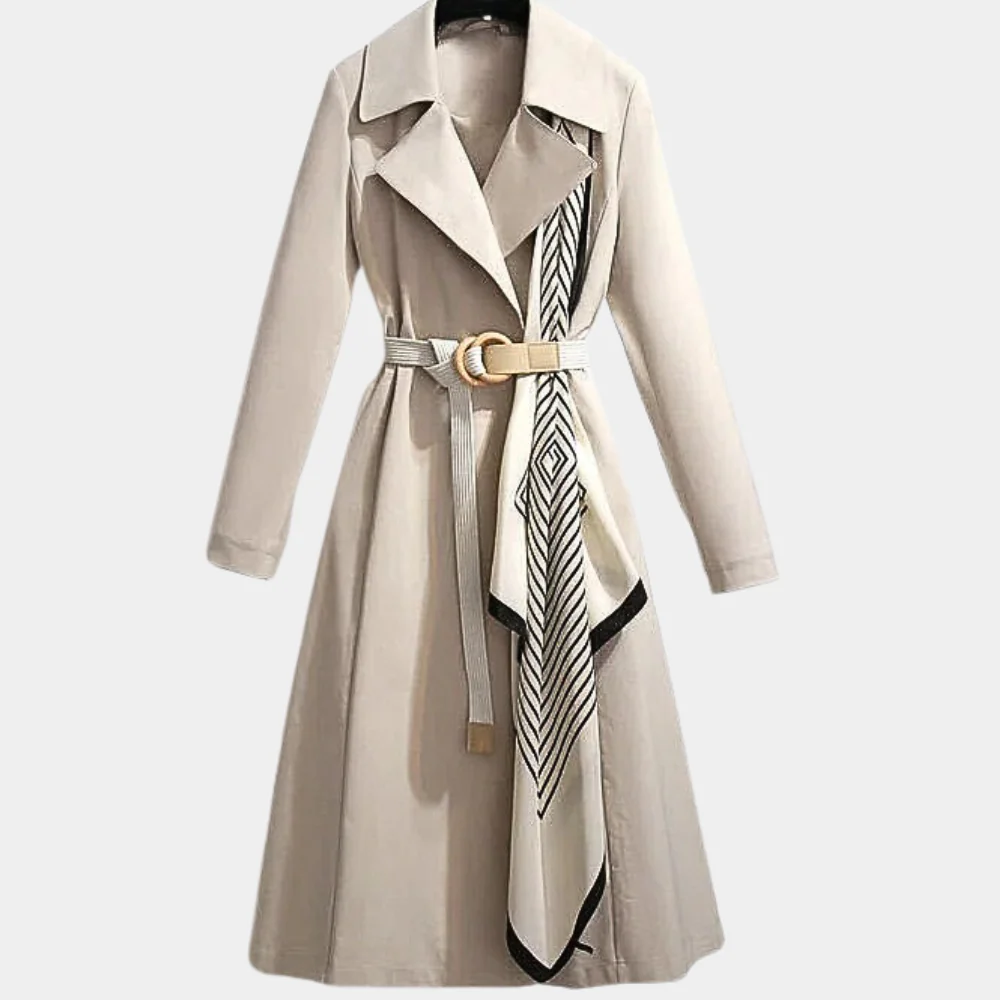 Tailored Fit Belted Cotton Trench Coat