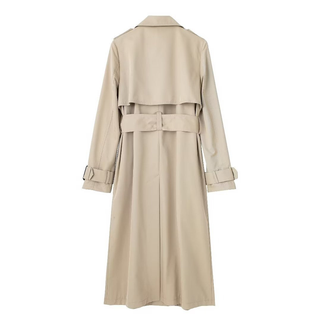 Cotton Slim Fit Double Breasted Trench Coat