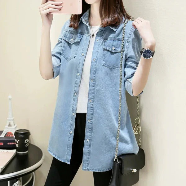 Slim Fit Button Front Denim Shirt