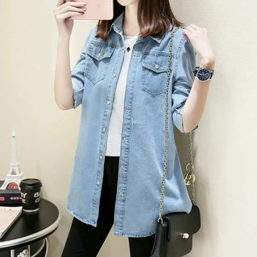 Slim Fit Button Front Denim Shirt