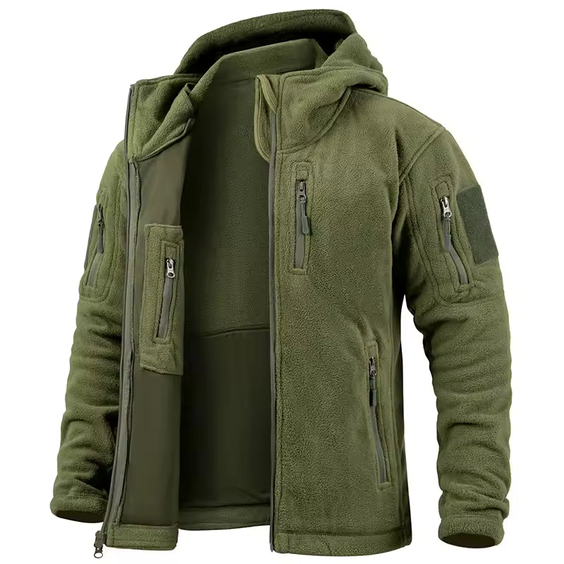 Hooded Outdoor Utility Fleece Jacket