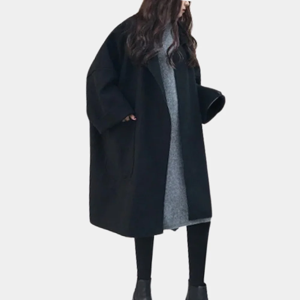 Wool Blend Oversized Fit Long Coat