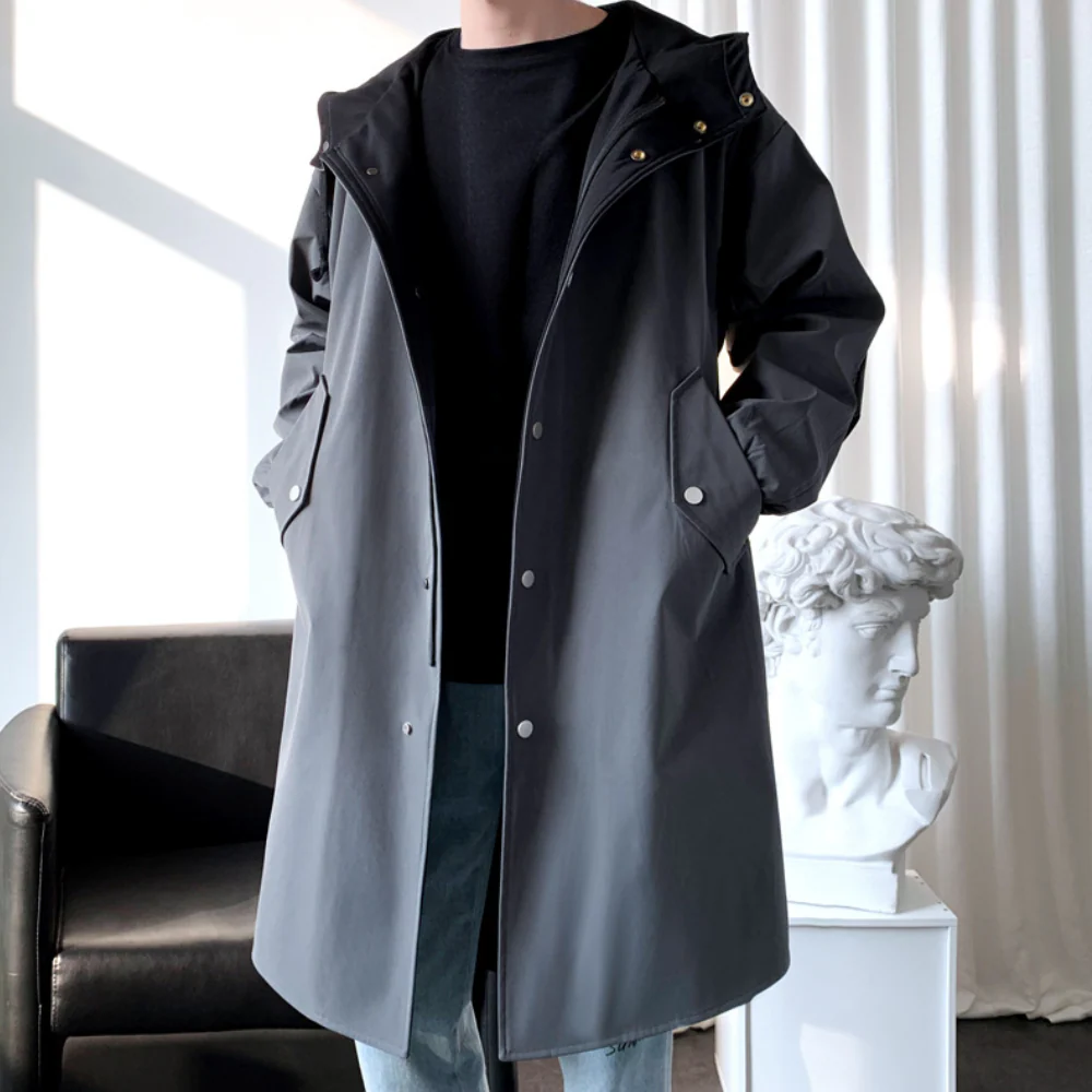 Hooded Relaxed Fit Long-Line Coat