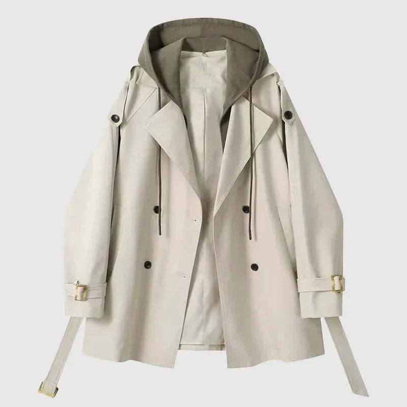 Cotton Oversized Hooded Trenchcoat