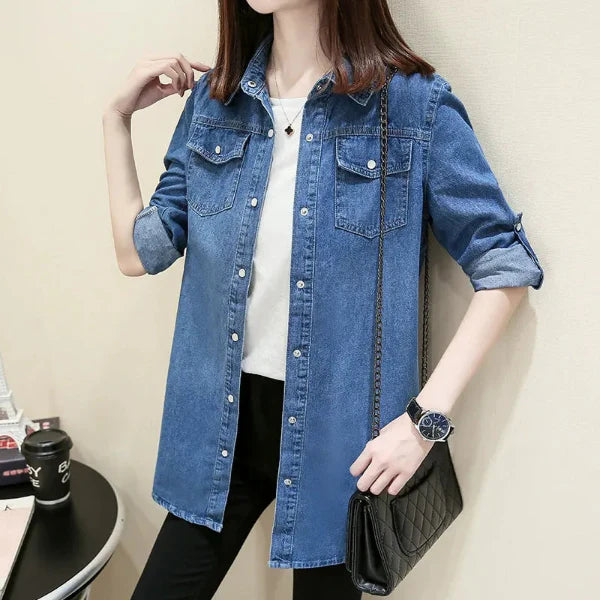 Slim Fit Button Front Denim Shirt