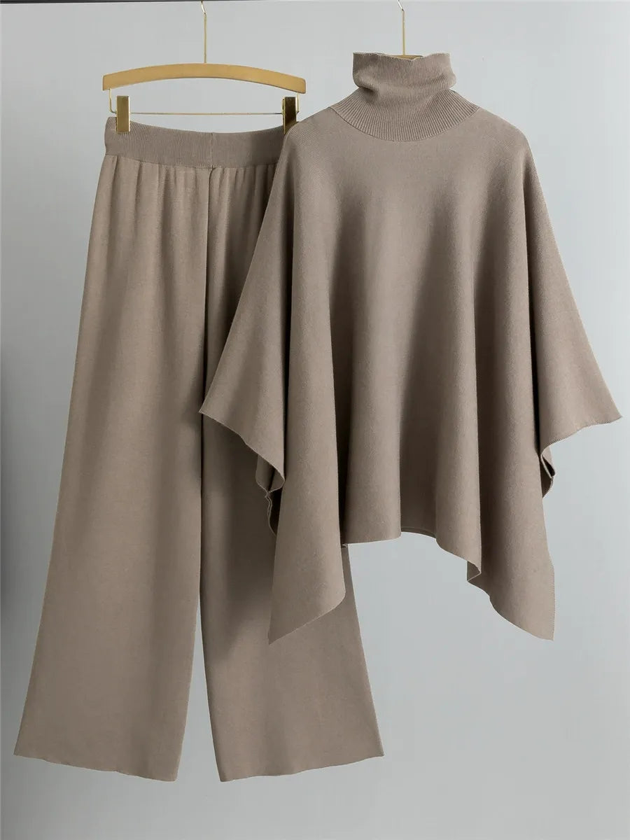 Relaxed Fit Wide-Leg Two-Piece Knit Set