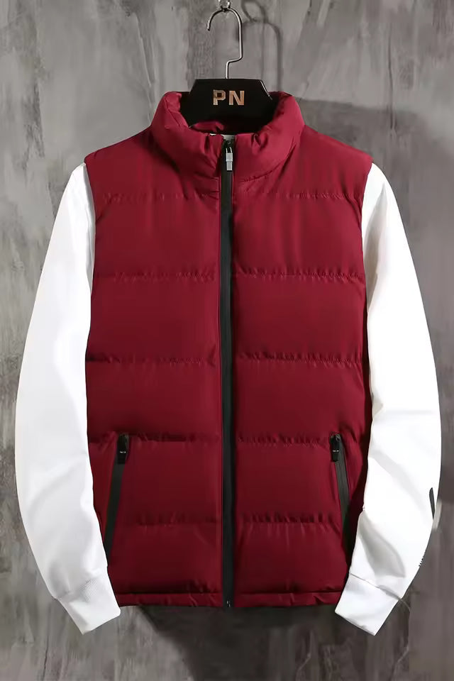 Wind Resistant Quilted High Collar Vest