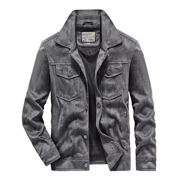 Suede Look Slim Fit Button Jacket