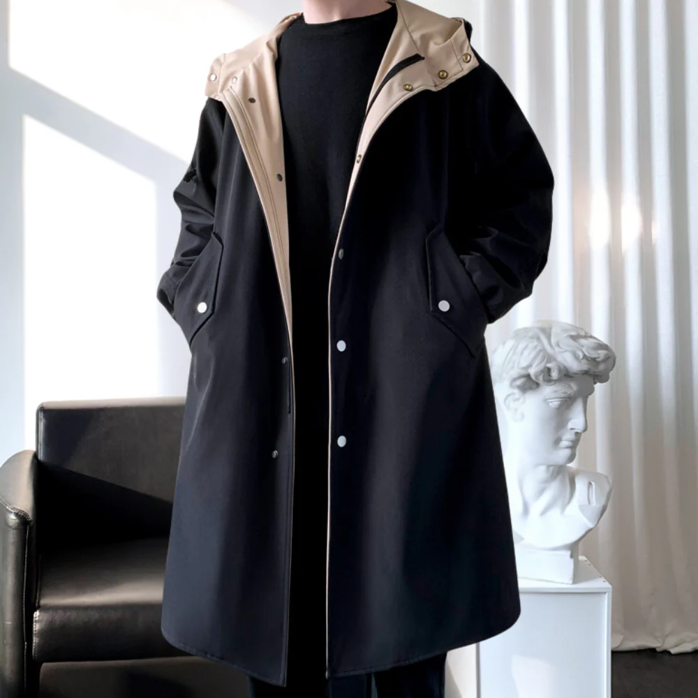 Hooded Relaxed Fit Long-Line Coat