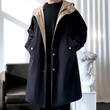 Hooded Relaxed Fit Long-Line Coat