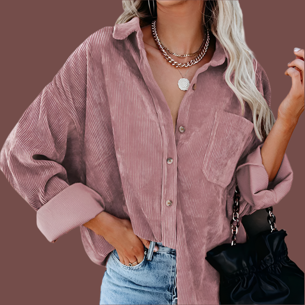Corduroy Oversized Button-Up Jacket
