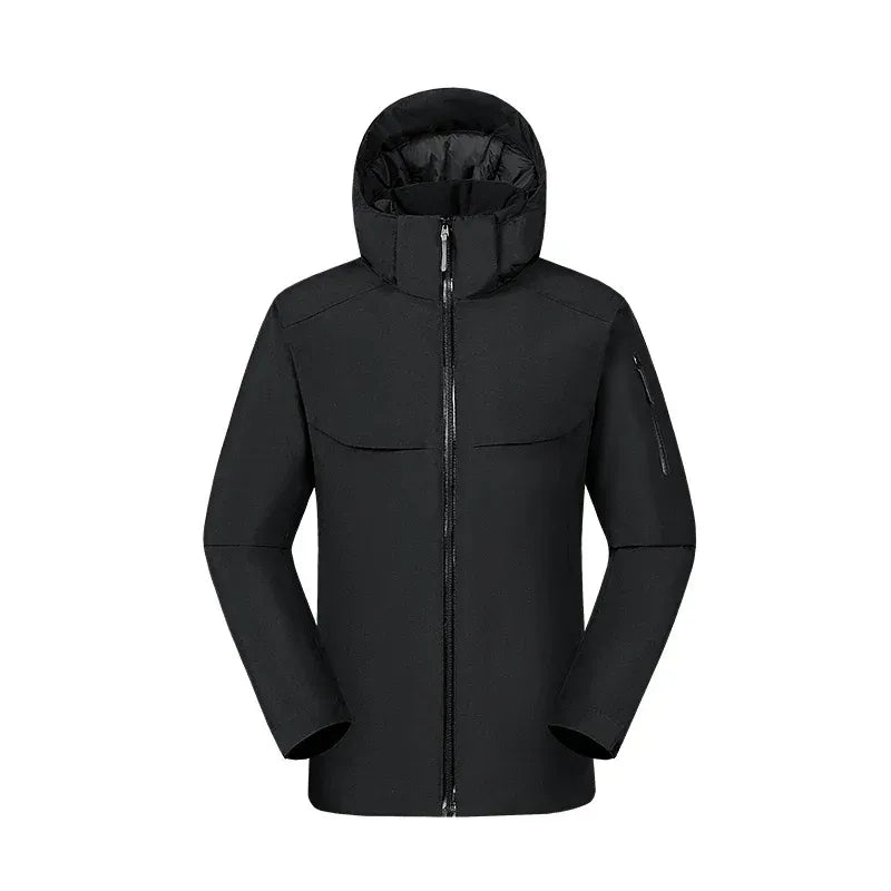 Wind-Resistant Insulated Hooded Utility Coat