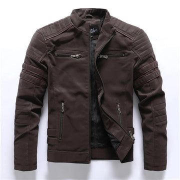 Slim Fit Quilted Shoulder Biker Jacket