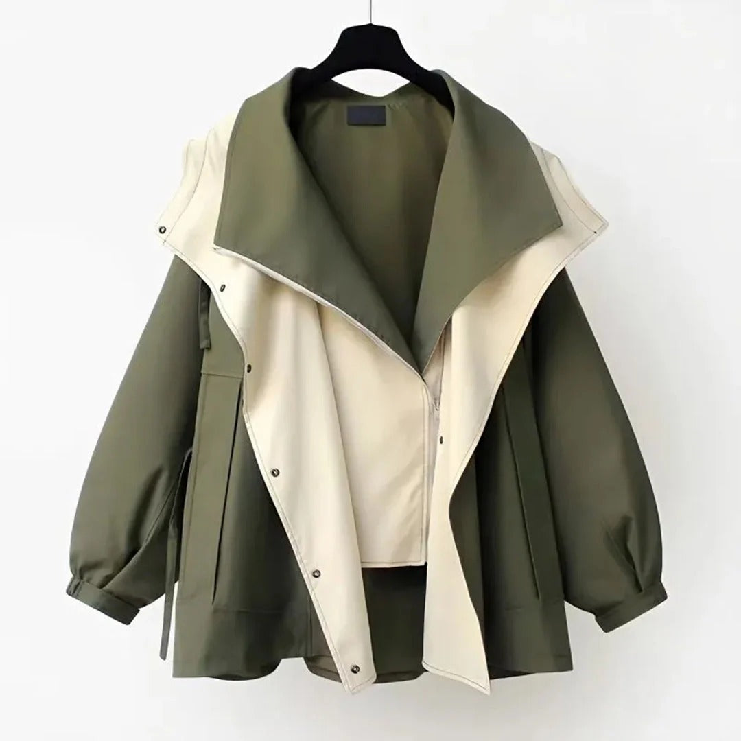 Wool Blend Oversized Statement Collar Coat
