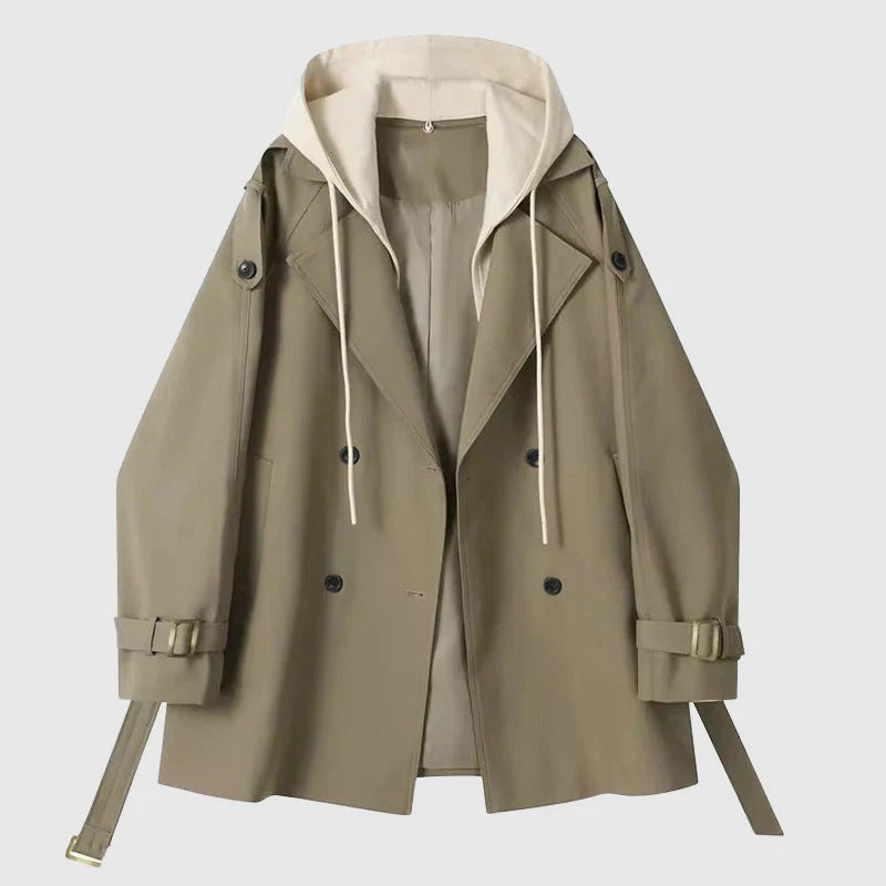 Cotton Oversized Hooded Trenchcoat
