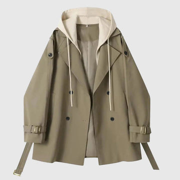 Cotton Oversized Hooded Trenchcoat
