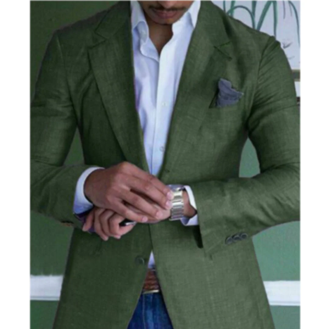 Wool Texture Slim Fit Notch Lapel Blazer