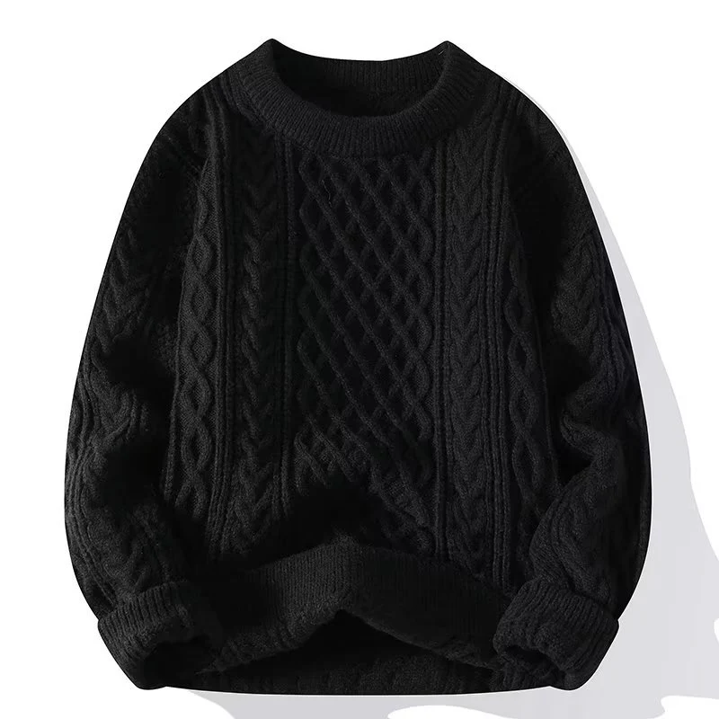 Wool Blend Cable Knit Relaxed Sweater