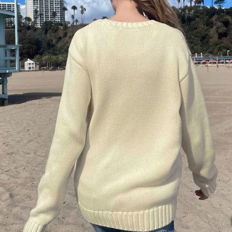 Knitted Graphic Relaxed Fit Sweatshirt