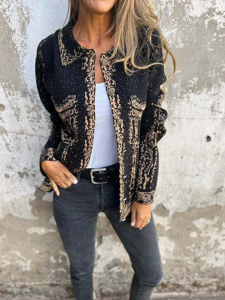 Soft Wool Blend Relaxed Fit Knitted Jacket