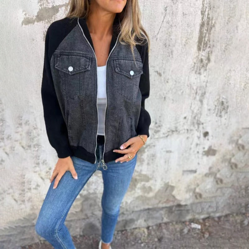 Relaxed Fit Patchwork Denim Jacket
