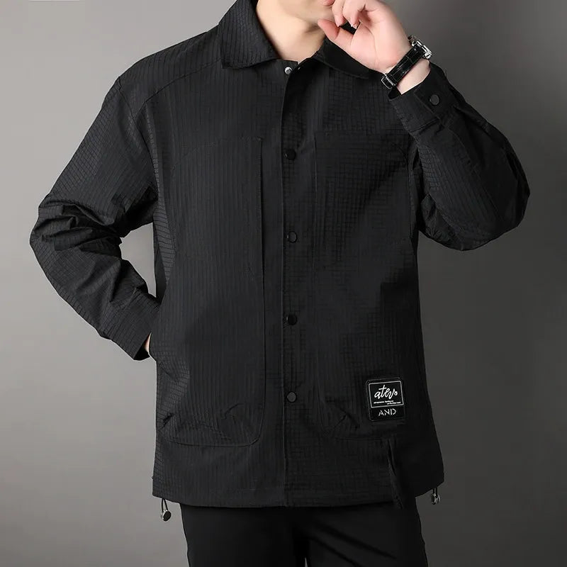 Basketweave Multi Pocket Loose Fit Jacket