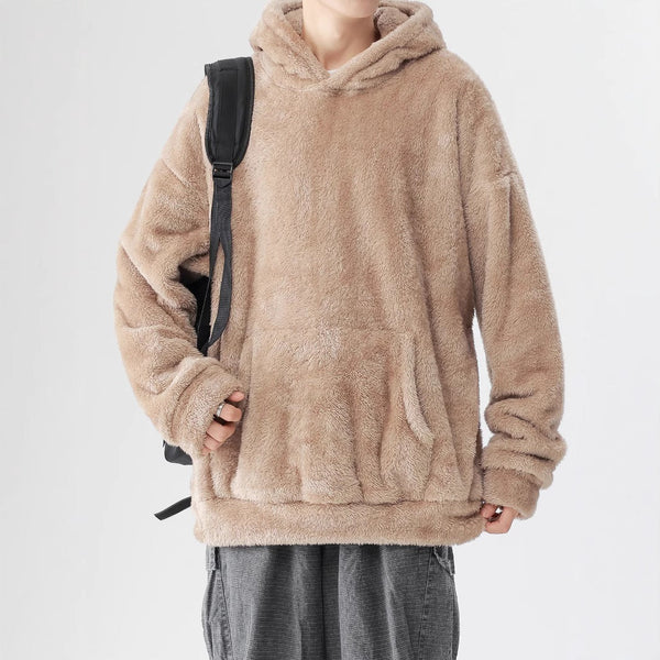 Men’s Hoodie - Plush Knit - Oversized Fit - Hooded - Kangaroo Pocket