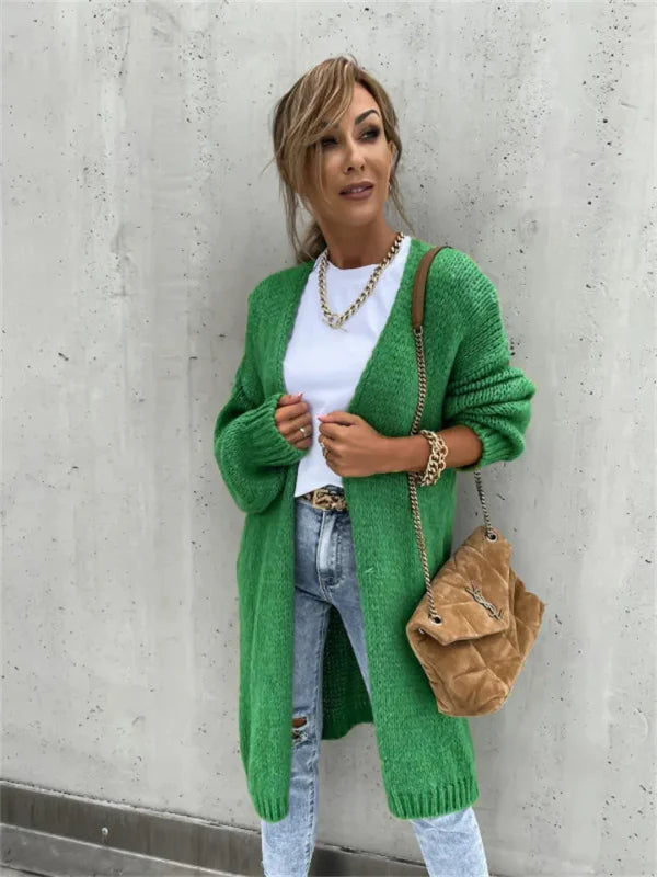Oversized Chunky Wool Blend Knit Cardigan