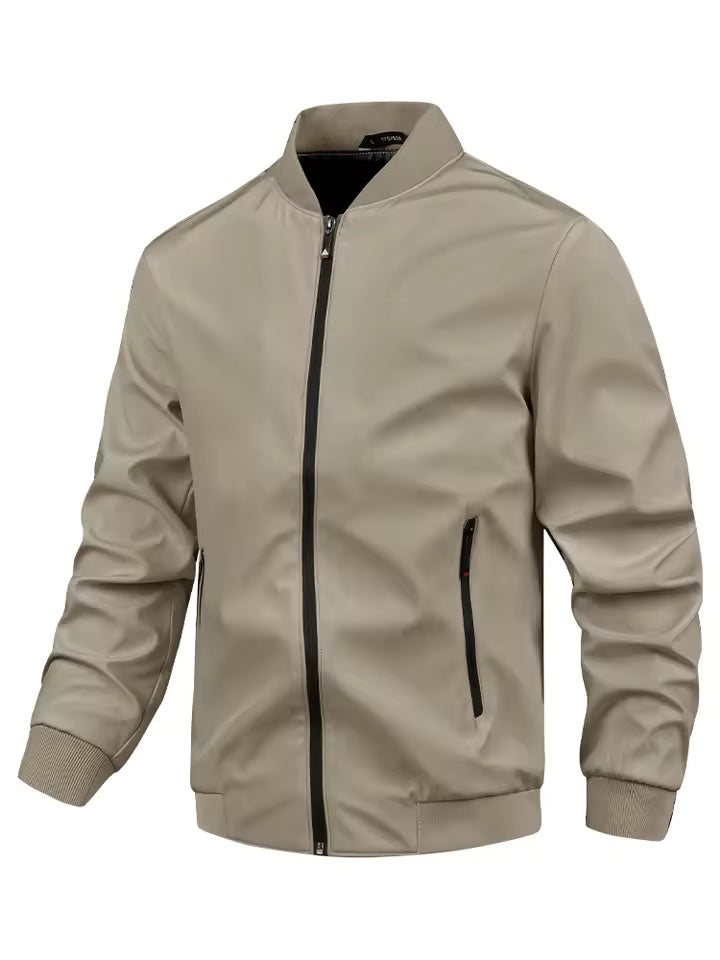 Windproof Stand Collar Regular Fit Jacket